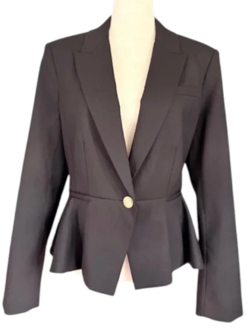 NEW LoveShackFancy Pantonia Black Wool Blend Peplum Blazer Jacket {$645} Size 8 - Picture 9 of 9